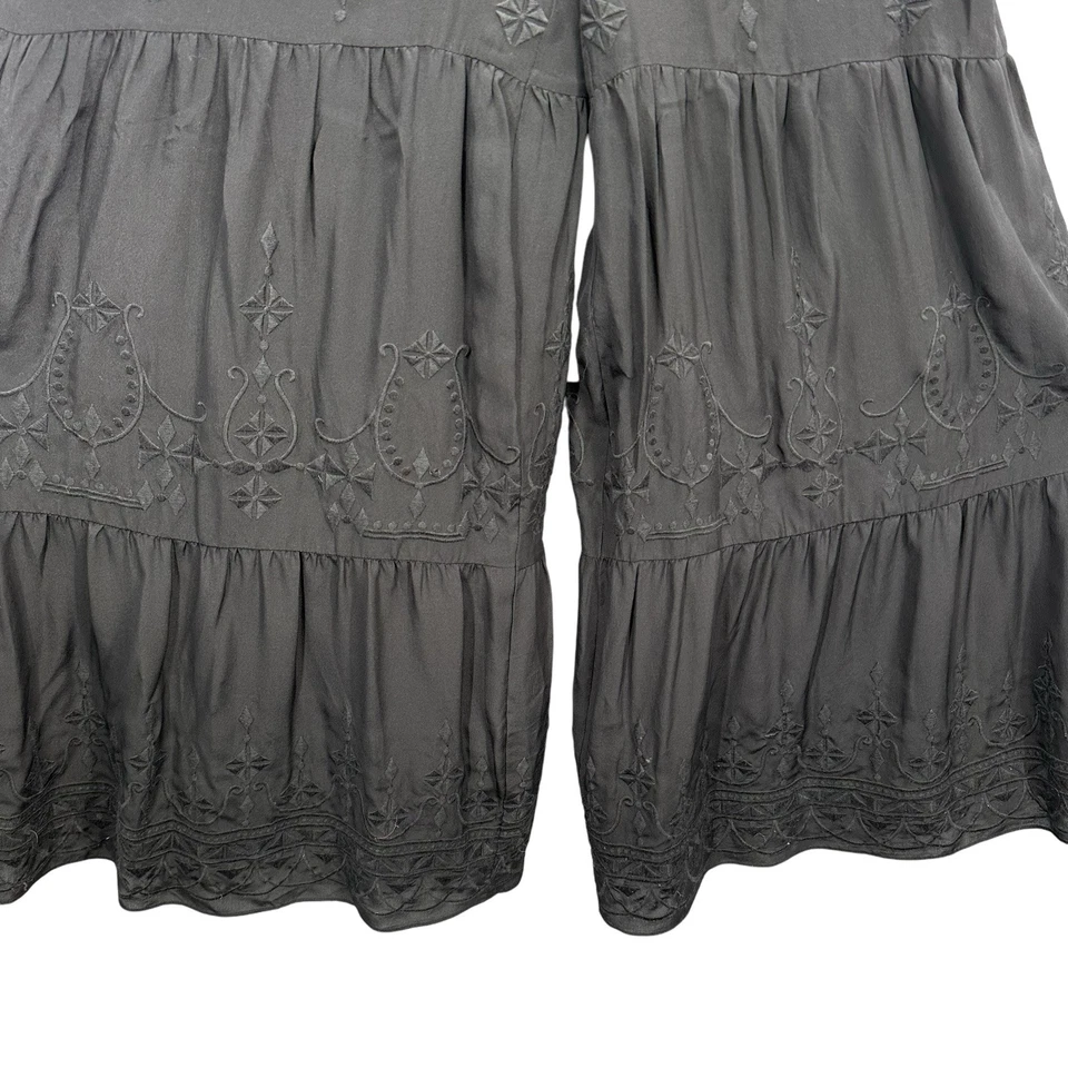 Mono Anthropologie ElevensesHoliday 100 % seda pierna ancha bordado talla XS Foto 3 de 4