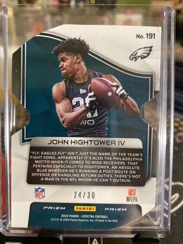 2020 Spectra John Hightower IV Rookie Die Cut /30 Green Eagles - Bild 2 von 4