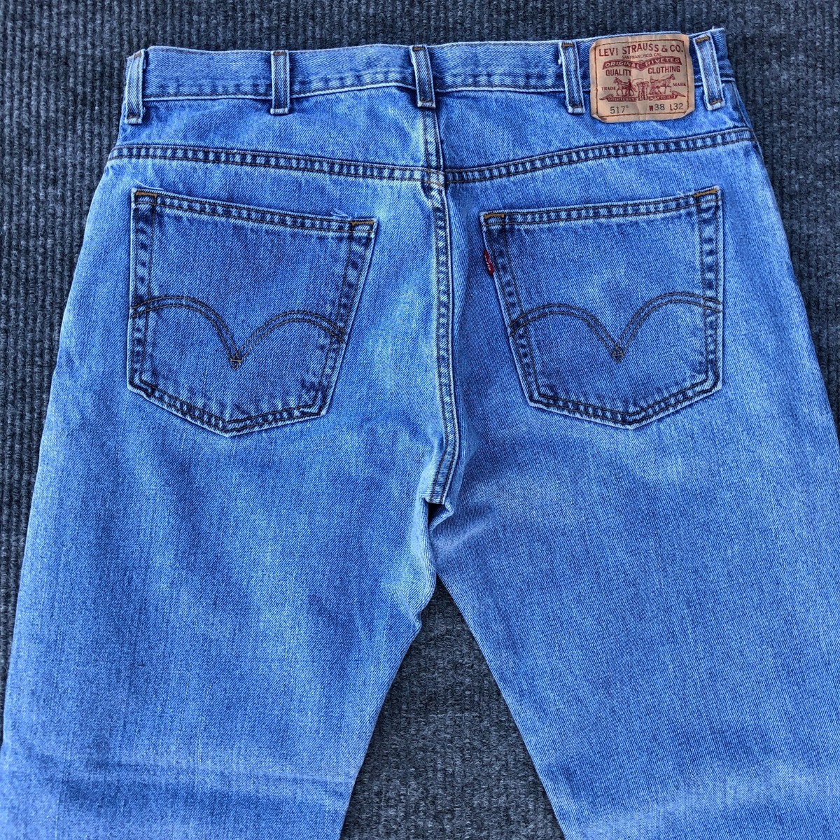 Levi's 517 Men's Bootcut Jeans Blue Size 38x32 Cotton Light Wash