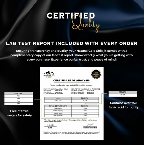 NATURAL GOLD Shilajit Original Himalayan Resin - Lab Tested Certified - 20 - Picture 5 of 8