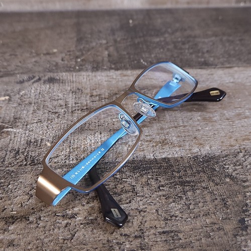 Kliik 430 396 Eyeglasses Brown Blue Rectangular Metal Full Rim Frames 49-18-135 - Picture 15 of 20