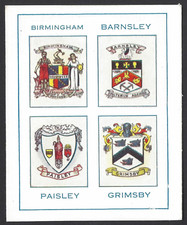 THOMSON - FOOTBALL TOWNS AND THEIR CRESTS - BIRMINGHAM, BARNSLEY, PAISLEY, GRIMS