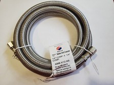 Stainless Steel Refrigerator/Ice Maker Hose 1/4"x1/4" Comp 72" Water Supply Line