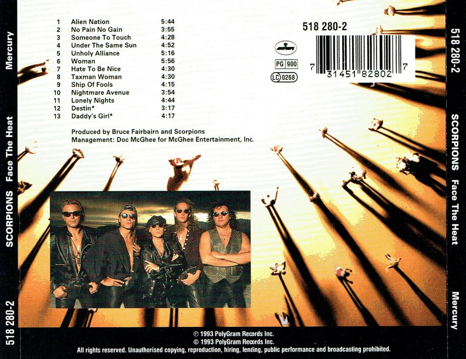 (CD) Scorpions - Face The Heat - Alien Nation, Under The Same Sun, Woman, u.a. - Bild 2 von 2