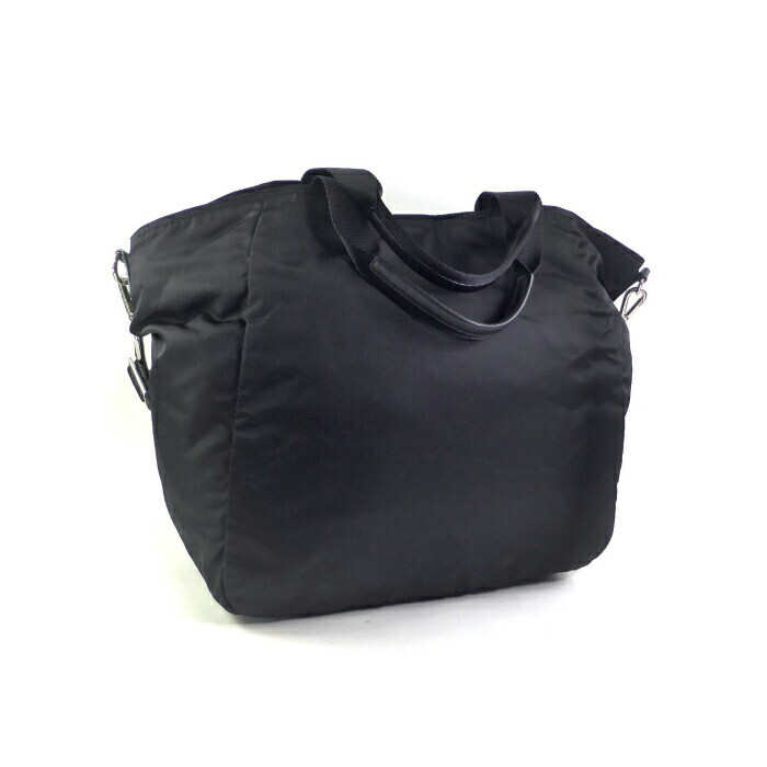 Prada Black Nylon Saffiano Triangle Shoulder Bag-image