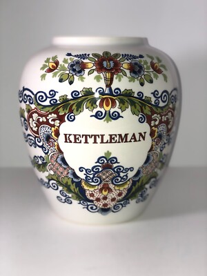 Rare Delft Royal Geodewaagen Tobacco Jar Made in Holland For Foreign Advisory