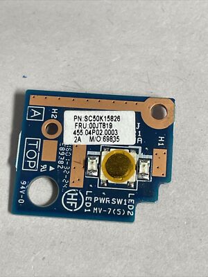 Lenovo ThinkPad X1 Carbon Power Button Board 00JT819 Gen 4 @MB89