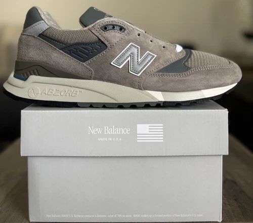 New Balance 998 Core MiUSA Made in USA Grey Silver U998GR Men's Sizing NEW