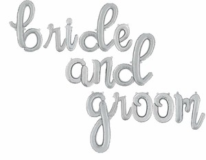 Bride And Groom 14 Silver Script Letter Balloons Sscript Brideandgroom Ebay