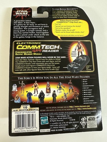 Naboo Royal Security - 1999 Action Figure Hasbro Star Wars: Commtech Chip Sealed - Picture 3 of 5