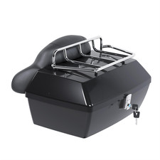 Black Tail Box Trunk Motorcycle Bag Top Rack Pack For Honda Harley Kawasaki