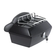 Black Tail Box Trunk Motorcycle Bag Top Rack Pack For Honda Harley Kawasaki