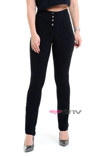 black slim high waisted trousers
