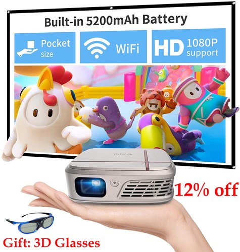 Pico DLP 3D HD Projector WiFi Movie 
