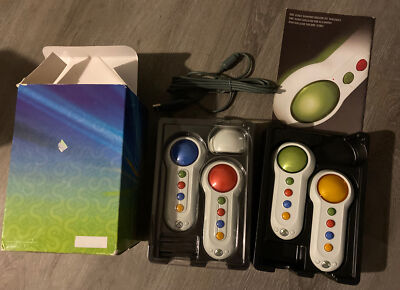 Xbox 360 SCENE IT (4) WIRELESS BUZZER Big Button Game Pad Controller w/ Receiver