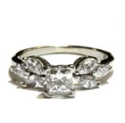 GSI certified 14k white gold 1.32ct princess diamond engagement ring 3.9g size 6 — photo 1