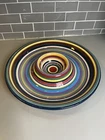 Colorful Tabletops Unlimited Havana Chip Dip Platter Hand Painted Rings Bowl
