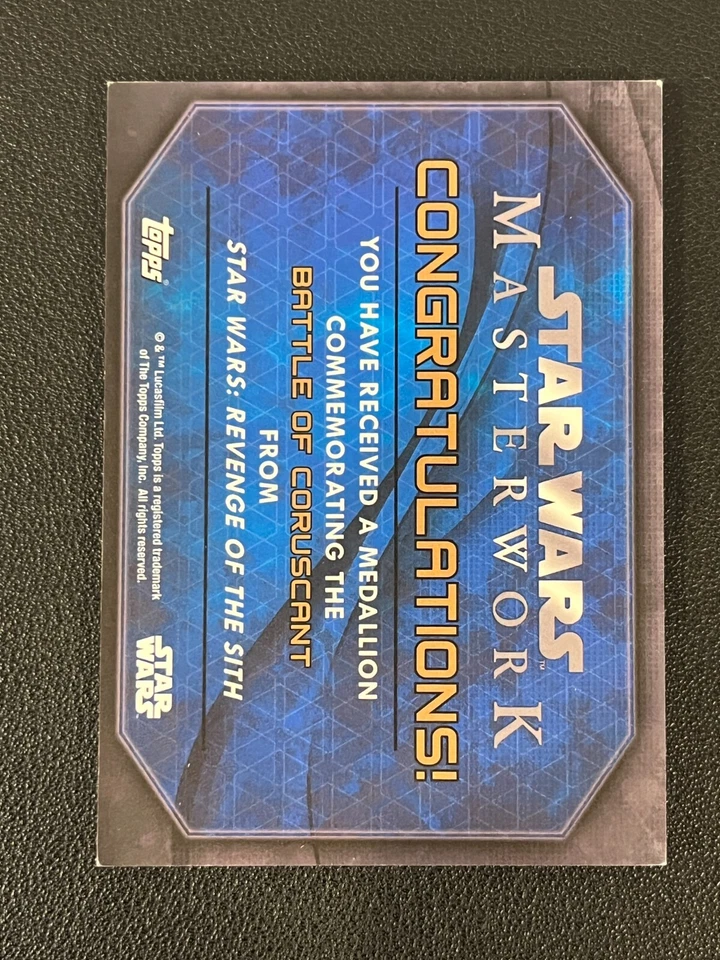 Count Dooku 2016 Topps Star Wars Masterworks Commemorative Medallion Blue /99 - Image 2 of 2