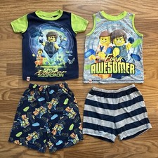 4pc Lego Movie 2 Toddler Boys Size 4 Summer Short Sleeve Pajamas Set EUC - READ 