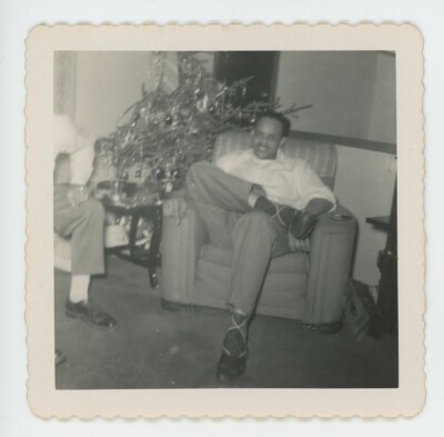 Vintage Photo Black History African American Dapper Man Christmas Party 1950s