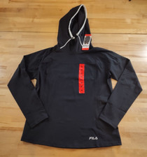 FILA Ladies' Funnel Neck Moisture Wicking Active Training Hoodie Black Medium