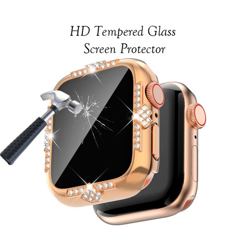 Coque de protection écran Crystal Diamond Bling pour iWatch série 4 6 9 40/41/44/45mm - Photo 26 sur 30