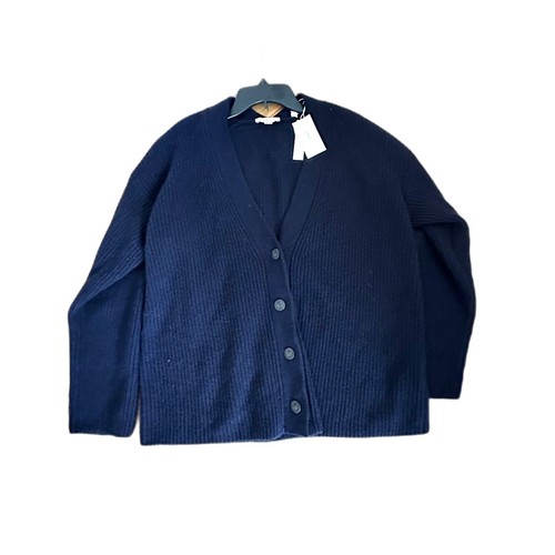 Cardigan Vince Weekend maglione lana e cashmere blu navy con bottoni taglia large nuovo - Foto 2 di 9