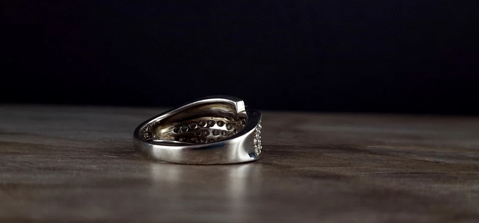 Ring Silber 925 Zirkonia geschwungen 18,0 mm - attraktiv & herrlich funkelnd  - Bild 4 von 4