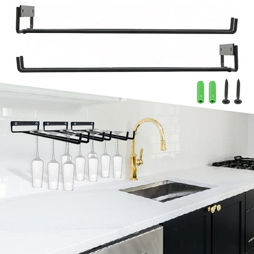 Wine Glass Rack Stemware Cup Holder Bar Pub Hanger Wall Mount Kitchen Hanging - Picture 3 of 14