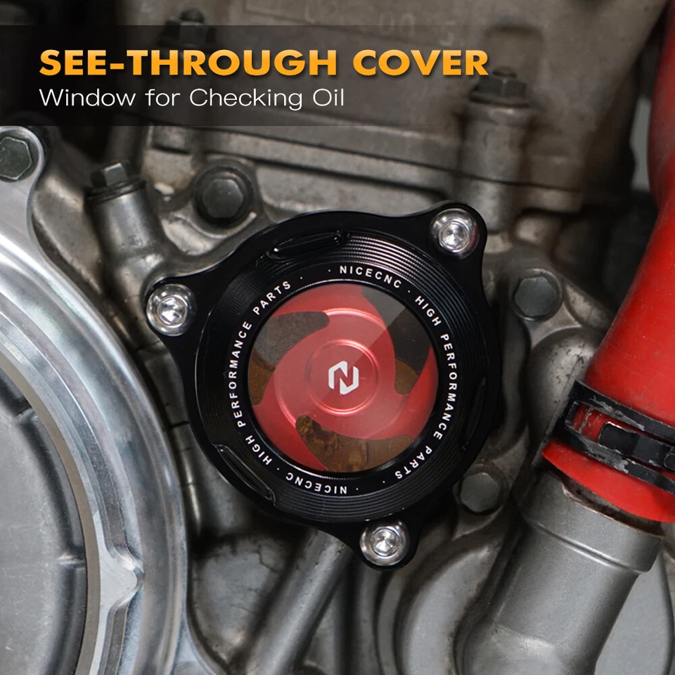 CNC Clear Engine Oil Filter Cap Cover For Suzuki DRZ400 DRZ400E DRZ400S DRZ400SM - Image 2 of 4