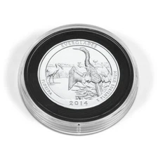 Lighthouse Caps XL 53mm - 101mm Black Ring Coin Capsule