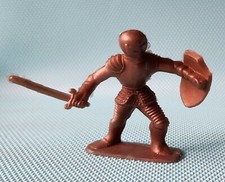 MEDIEVAL KNIGHT rare PLOMBEL Plastic TOY SOLDIER 2 vintage Argentina 1960