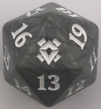 Zendikar Rising Life Counter - Oversized Gray Spindown D20 Dice - MTG Magic