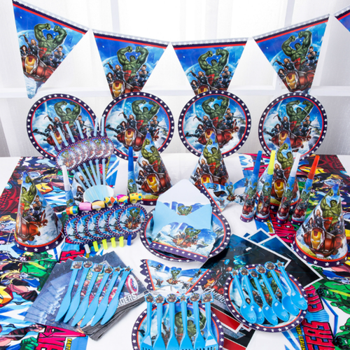 Kids Birthday Decoration Spiderman Avengers Theme Party Supplies Princess Frozen - Picture 26 of 27