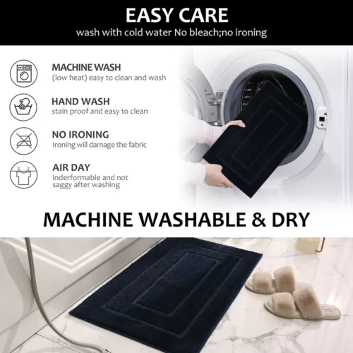 Non-Slip Super Absorbent Floor Mat Quick Drying Bathroom Shower Carpet Rug/Rect - Picture 7 of 18