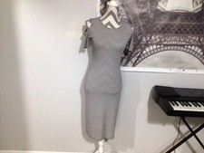 Charlotte Russe Striped Polyester Spandex Shoulder And Back Cutouts Dress M