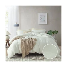 CozyQQ Linen Duvet Cover King - 100% Belgian Flax Soft Fall White King Size D...