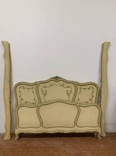 Antico letto Veneziano laccato e dipinto prima meta' del XX secolo