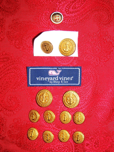 VINEYARD VINES SIGNATURE VV BOAT ANCHOR BRASS GOLD REPLACEMENT BLAZER BUTTON SET - Picture 7 of 19