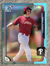 2015 Bowman Chrome 1st. Bowman Sky Blue Refractor #18 Greg Pickett Philadelphia