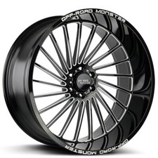 M27 Off-road Monster Wheels 26x12 Gloss Black Milled Rims 4pcs C3