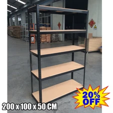 5 Shelf Heavy Duty Metal Shelving Rack Garage Storage Large NEW 200CM