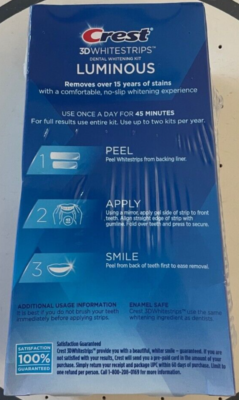 Crest 3D Whitestrips Level 9 Luminous 10 Pouches/ 20 Strips Teeth