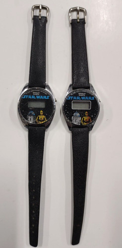 2 STAR WARS BRADLEY WATCH LOT wrist Vintage Droids R2-D2 C-3PO Quartz old vtg