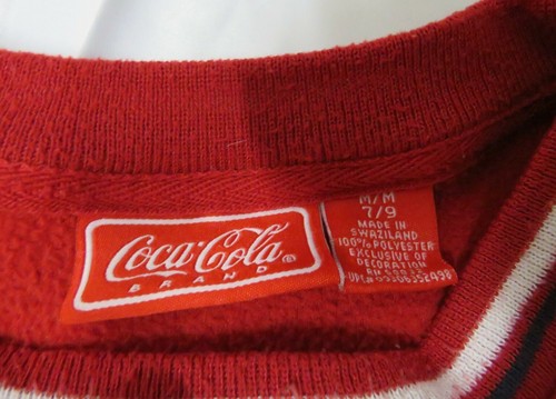 VTG Coca Cola Coke Brand Skating Iconic Polar Bear Fleece Crewneck Medium Kids - Foto 3 di 5