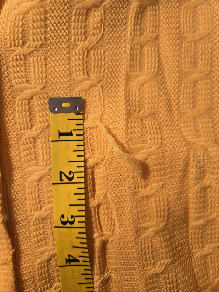 Suéter Top Vintage Años 60/70 Amarillo Cable con Cuello Imitado Blanco S/M Foto 4 de 4
