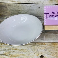 Carlton China PLYMOUTH 303 White Scrolls Rim Japan China 9" Round Serving Bowl