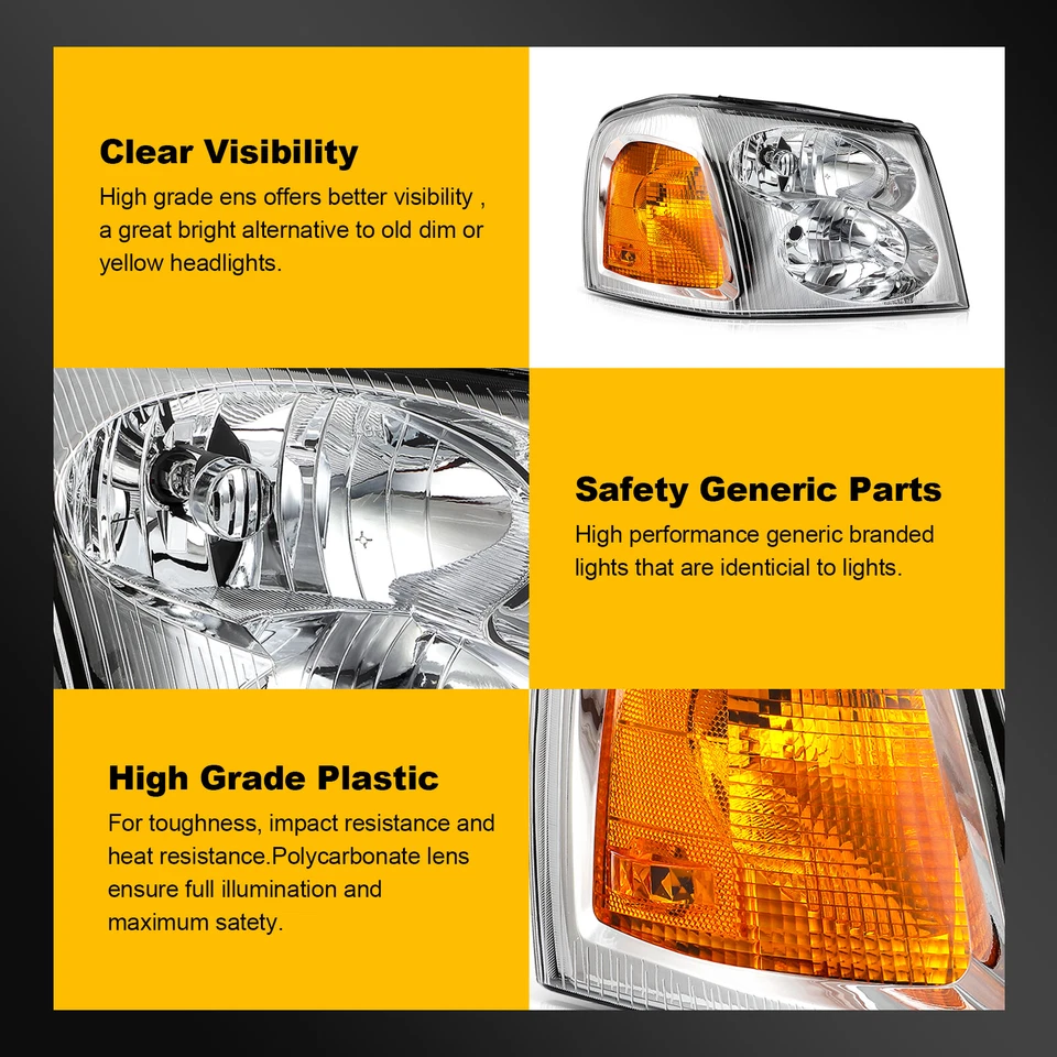 Conjunto de faros para GMC Envoy 2002-2009 2002-05 GMC Jimmy delantero izquierdo+derecho Foto 4 de 4