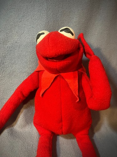 RARE RED KERMIT HAND CRAFTED PUPPET TOY MUPPETS SESAME STREET RANA RENE ELMO - Photo 9/24