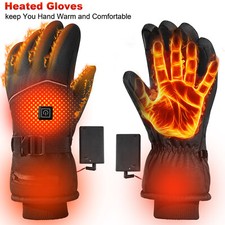 Electric Heated Gloves Rechargeable Battery Winter Warm Bike Cycling Work Mitten